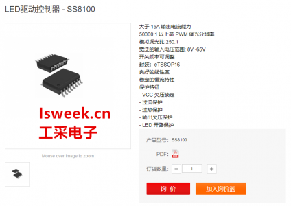 65V同步整流降压半桥+高性能同步整流恒流LED控制器-SS8100