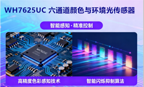 WH7625UC颜色与环境光传感器，高精度色彩感知与闪烁抑制